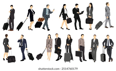 business people with luggage and briefcase