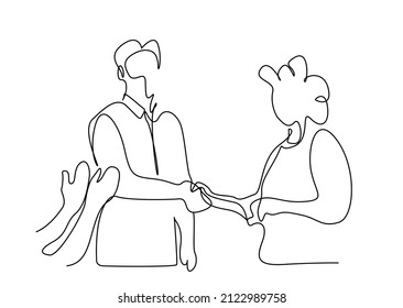 business people making deal at work shaking hands