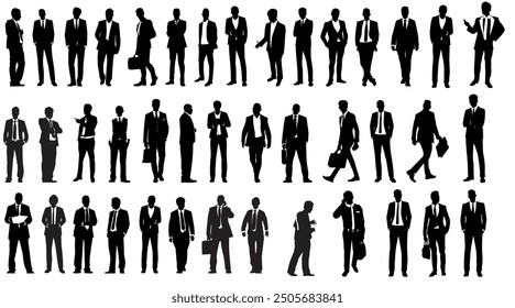 business people business man silhouette full isolated