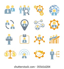 business people management icons, organization management icons