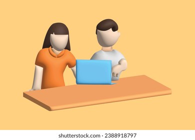 Business people meet and shaking hands. Agreement, trust, cooperation concept. Realistic 3d object cartoon style. Vector colorful illustration.
