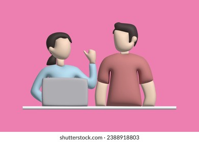 Business people meet and shaking hands. Agreement, trust, cooperation concept. Realistic 3d object cartoon style. Vector colorful illustration.