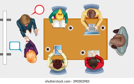 Business people at the meeting illustration