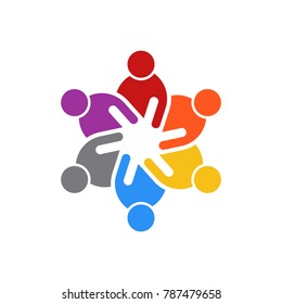 Business People Meeting Of Six People. Logo Vector