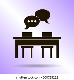 Business people meeting at the table - set of vector web icons