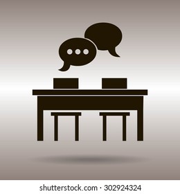Business people meeting at the table - set of vector web icons