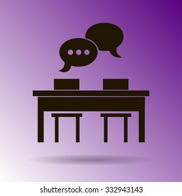 Business people meeting at the table - set of vector web icons
