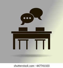 Business people meeting at the table - set of vector web icons