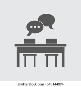 Business people meeting at the table - set of vector web icons