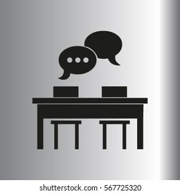 Business people meeting at the table - set of vector web icons