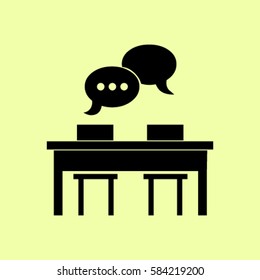 Business people meeting at the table - set of vector web icons