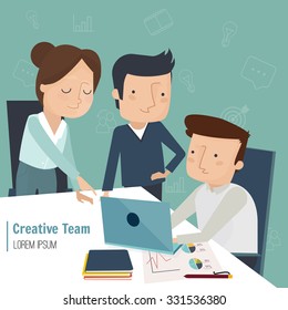 Business people at meeting vector illustration