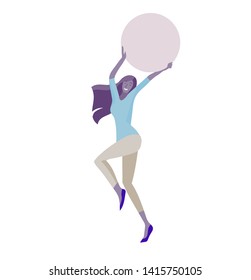Business people moving, dancing and holding blank banner and stand. People taking part in parade or rally. Male and female protesters or activists. Modern vector illustration flat concepts character
