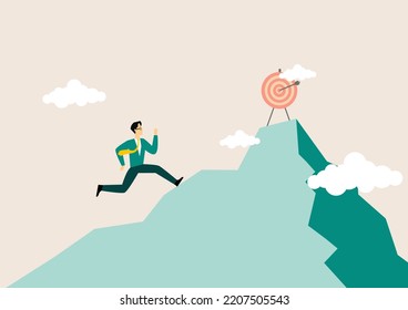 Business People Moving To Success. Men Climbing Up Career Ladders And Growth To Achievement Of Goals, Business, And Career Development Vector Illustration