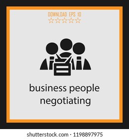 business people negotiating  vector icon