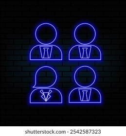 business people neon icon. Elements of Team work set. Simple icon for websites, web design, mobile app, info graphics.