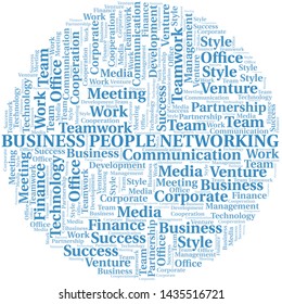 Business People Networking word cloud. Collage made with text only.