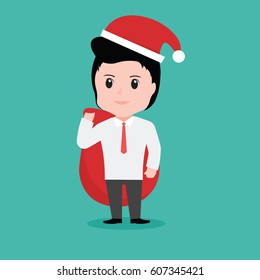 Business People New Year, Christmas Holiday, vector.