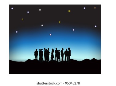 Business people in the night