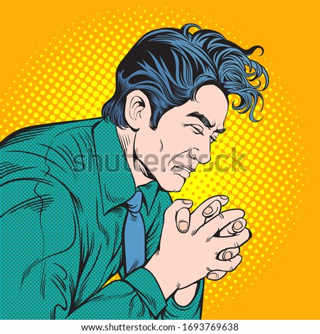 Business people are not happy,There is a problem that must be solved. Pop art hand drawn style vector design illustrations. 