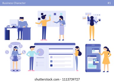 business people office concept vector illustration flat design