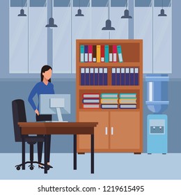 Business people and office elements