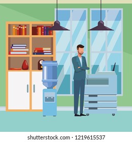 Business people and office elements