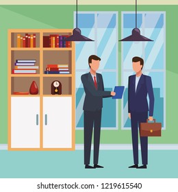 Business people and office elements