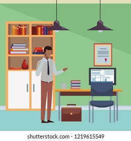 Business people and office elements