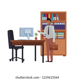 Business people and office elements