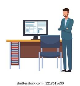 Business people and office elements