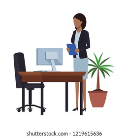 Business people and office elements