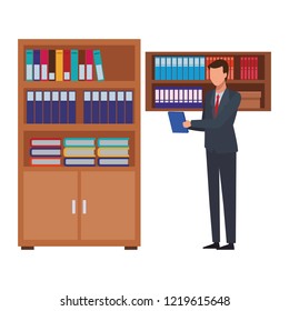 Business people and office elements