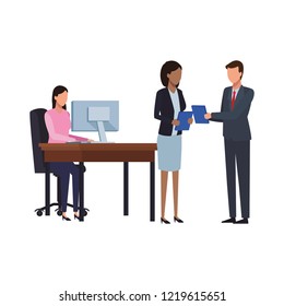 Business people and office elements