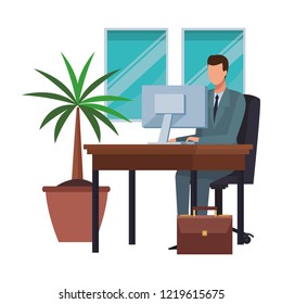 Business people and office elements