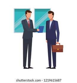 Business people and office elements