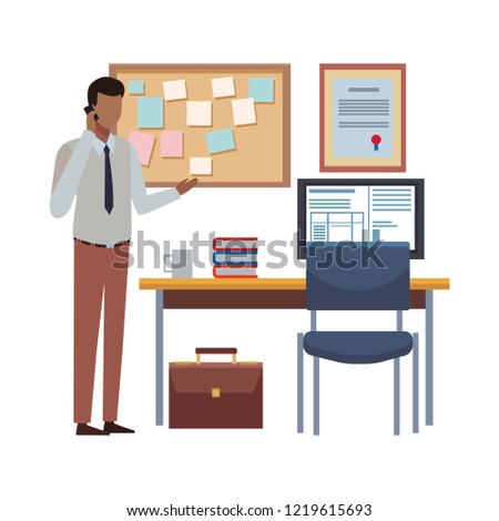 Business people and office elements