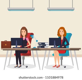business people in the office isometric avatars
