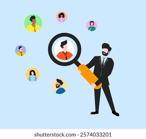 Business people in office wit working and creative design vector illustration for website and mobile app