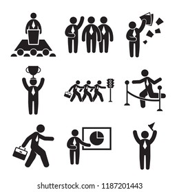 business people and office workers for organization  and management metaphor