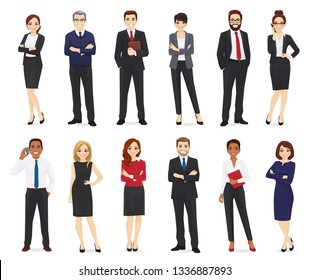 Business people, office workers set isolated vector illustration