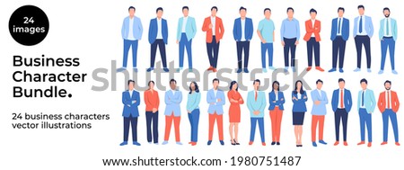 Business people, office workers set isolated vector illustration