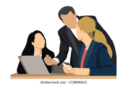 business people office working vector