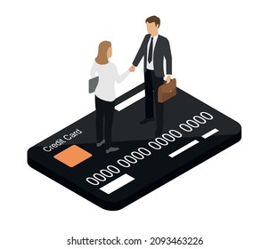 business people on credit card. business deals, money concept.
