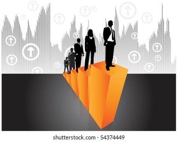 business people on graph