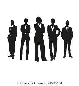 Business people on silhouettes