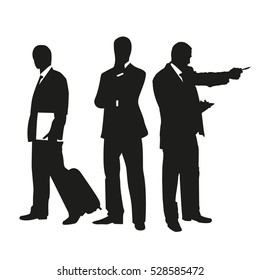 Business people on silhouettes