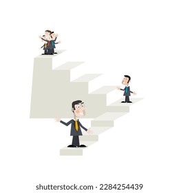 Business people on stairs - success concept, vector