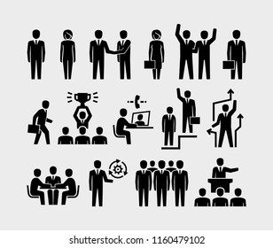 Business People Organization Management Vector Icons Stock Vector ...