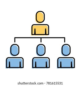 business people organizational hierarchical scheme